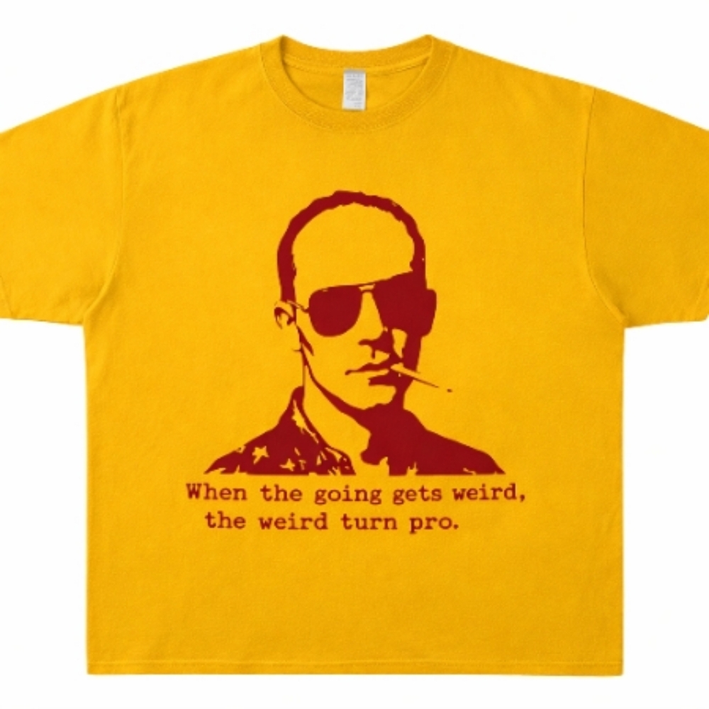 Retro Hunter S. Thompson Quote T-Shirt - XXL Yellow